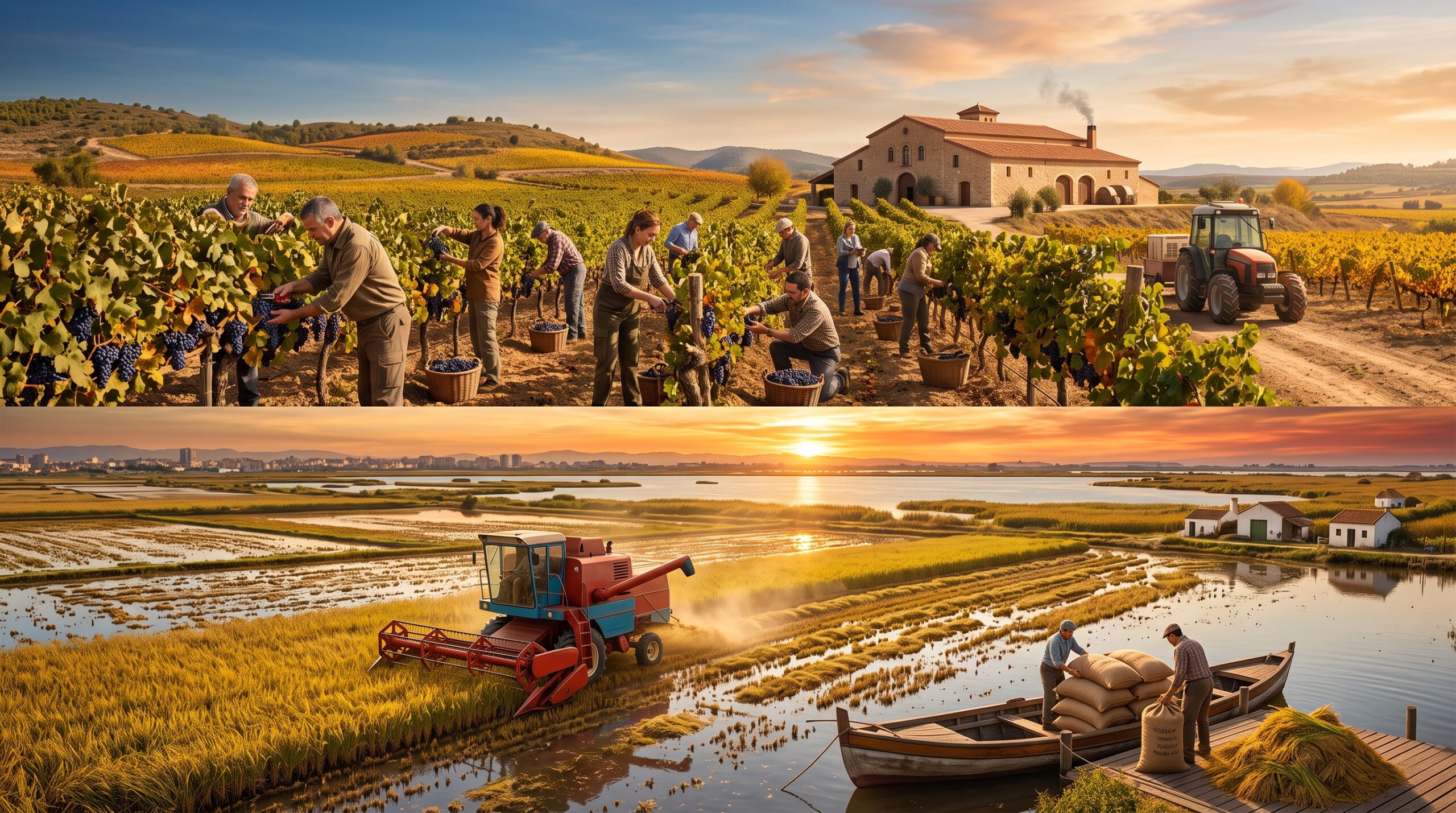 L'automne dans la région de Valence : les vendanges de Requena et la récolte du riz à l'Albufera